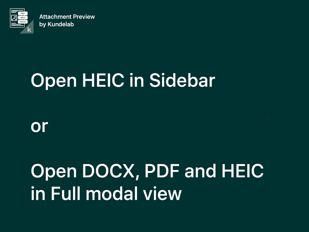 HEIC, PDF & Word Preview by Kundelab primary marketing image — Agent Productivity app on the Zendesk Marketplace